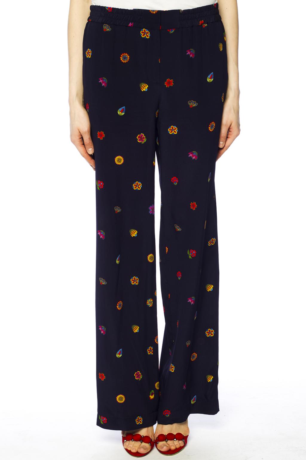 Navy blue Floral motif trousers Paul Smith - Vitkac France